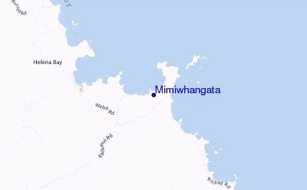 mapa de localização de Mimiwhangata