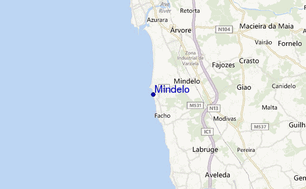 mapa de localização de Mindelo