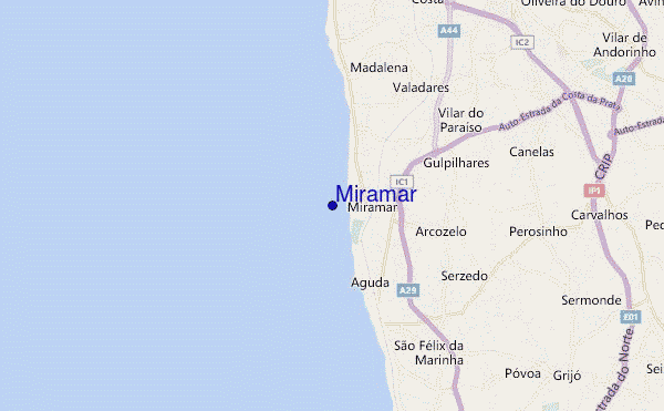 mapa de localização de Miramar