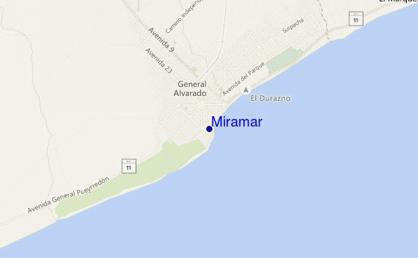 mapa de localização de Miramar