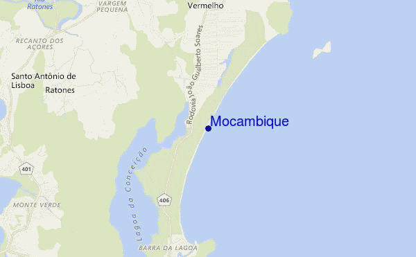 mapa de localização de Mocambique