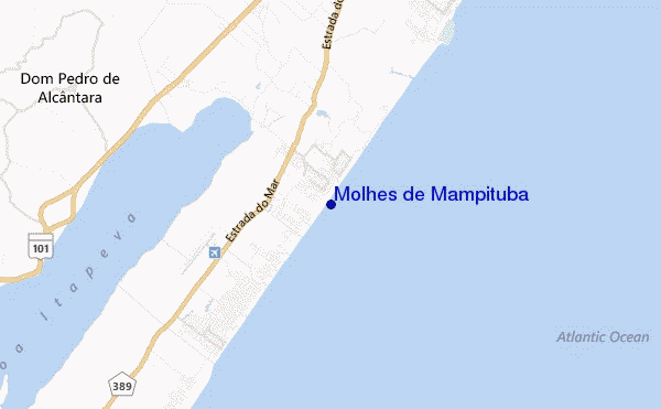 mapa de localização de Molhes de Mampituba