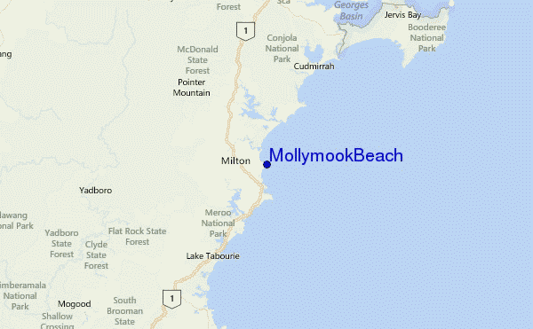 Mollymook Beach Location Map