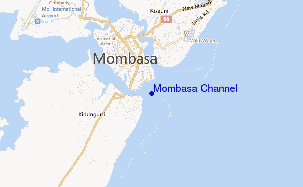 mapa de localização de Mombasa Channel