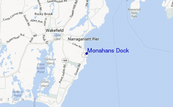 mapa de localização de Monahans Dock