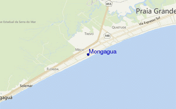 mapa de localização de Mongagua