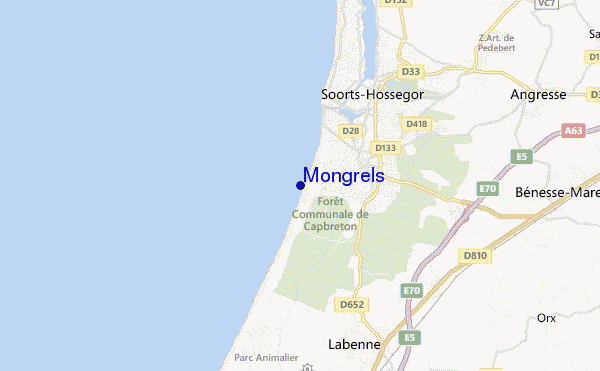mapa de localização de Mongrels
