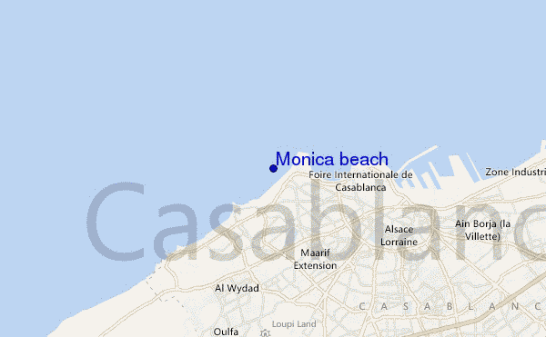 mapa de localização de Monica beach