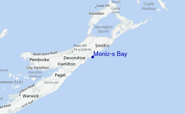mapa de localização de Moniz's Bay