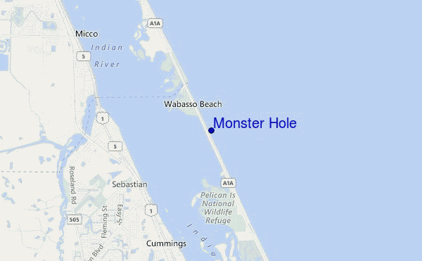 mapa de localização de Monster Hole