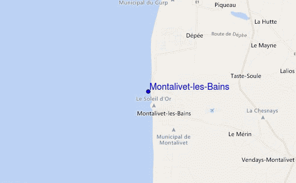 mapa de localização de Montalivet-les-Bains
