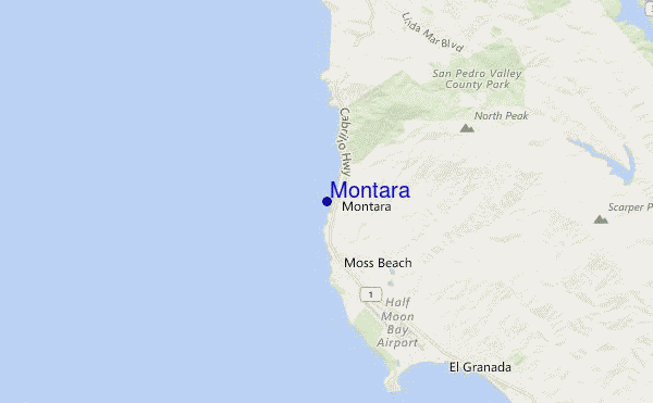 mapa de localização de Montara