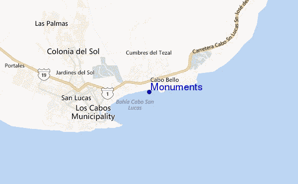 mapa de localização de Monuments