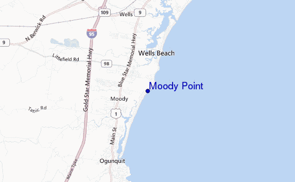 mapa de localização de Moody Point