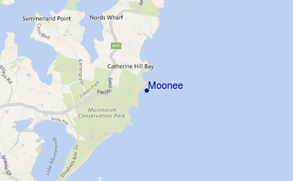 mapa de localização de Moonee