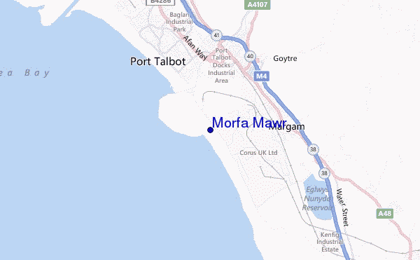 mapa de localização de Morfa Mawr