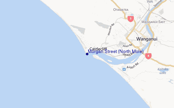mapa de localização de Morgan Street (North Mole)