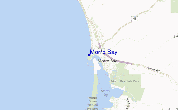 mapa de localização de Morro Bay