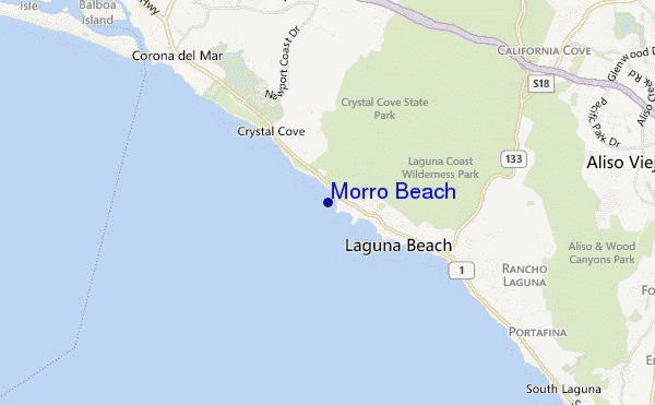 mapa de localização de Morro Beach