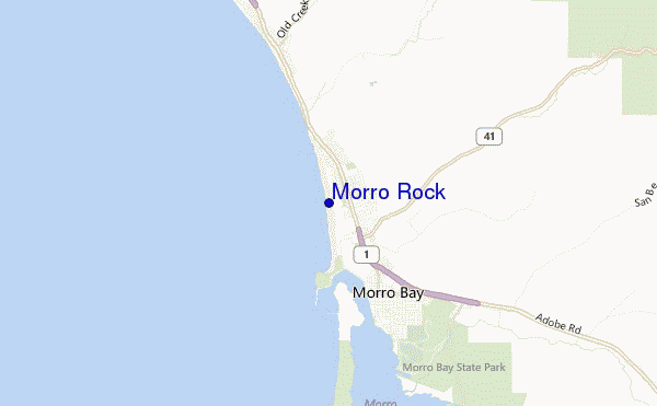 mapa de localização de Morro Rock