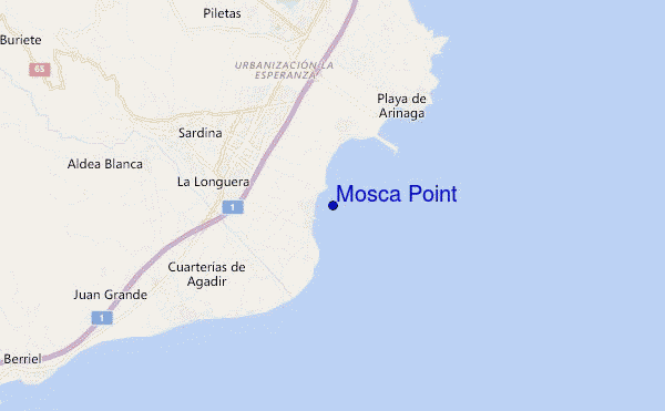 mapa de localização de Mosca Point