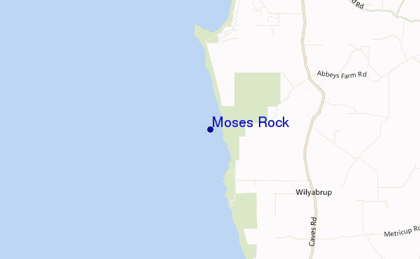mapa de localização de Moses Rock