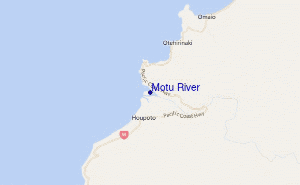 mapa de localização de Motu River