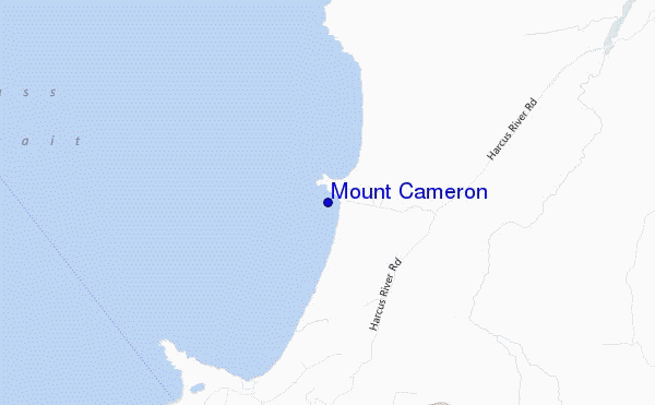 mapa de localização de Mount Cameron