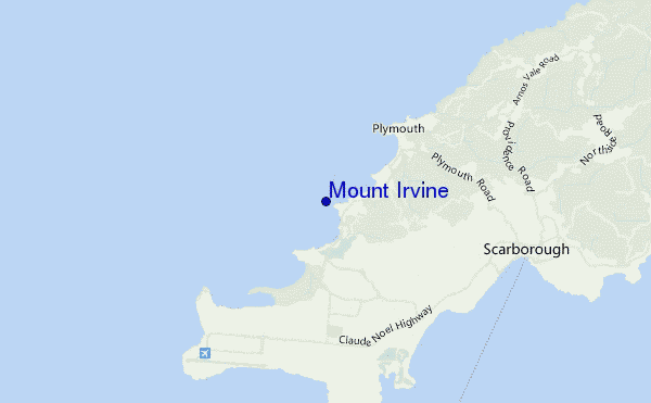 mapa de localização de Mount Irvine