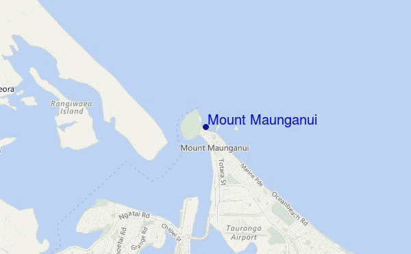 mapa de localização de Mount Maunganui