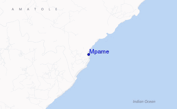 mapa de localização de Mpame