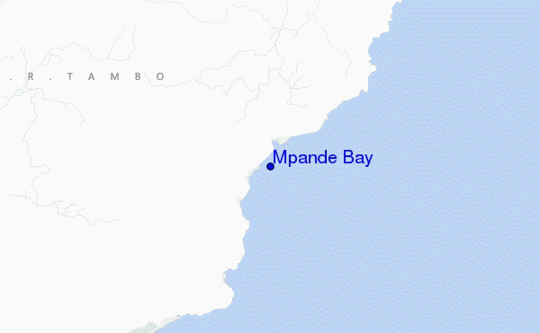 mapa de localização de Mpande Bay