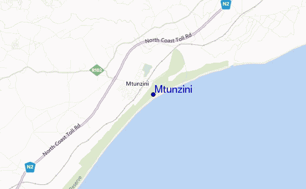 mapa de localização de Mtunzini