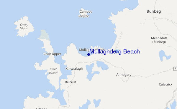 mapa de localização de Mullaghderg Beach