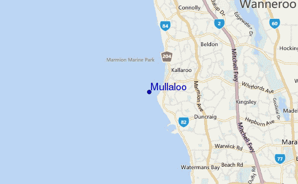 mapa de localização de Mullaloo