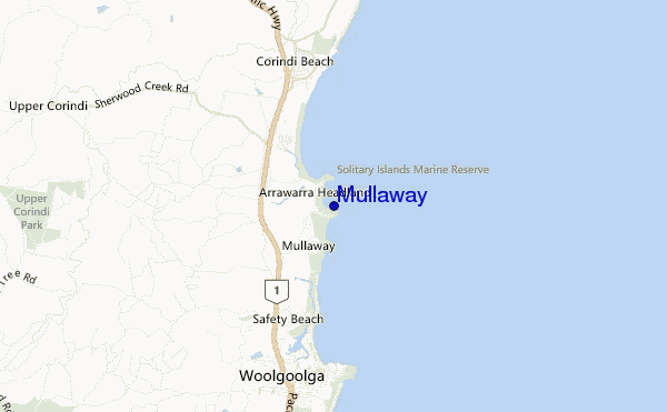 mapa de localização de Mullaway