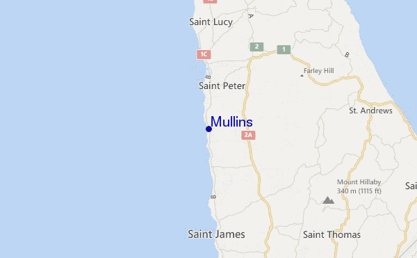 mapa de localização de Mullins