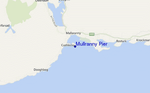 mapa de localização de Mullranny Pier