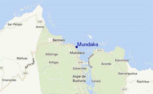 mapa de localização de Mundaka