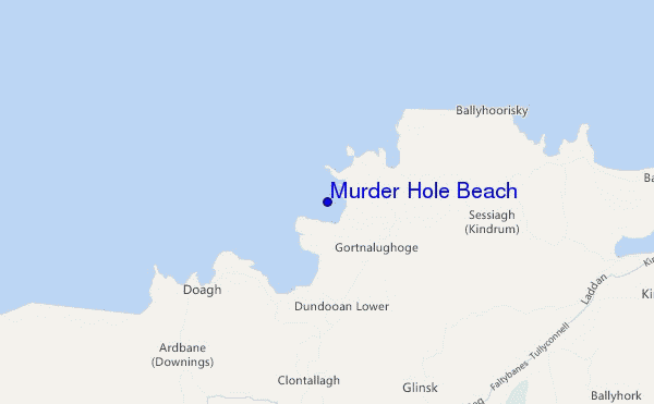 mapa de localização de Murder Hole Beach