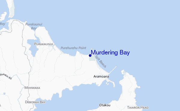 mapa de localização de Murdering Bay