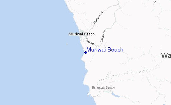 mapa de localização de Muriwai Beach