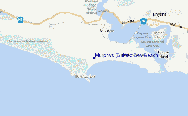 mapa de localização de Murphys (Buffalo Bay Beach)
