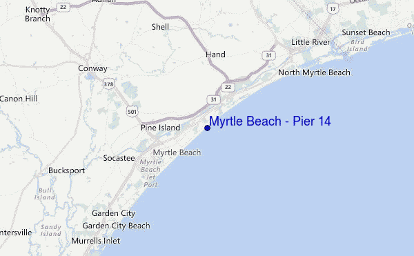 Myrtle Beach - Pier 14 Location Map