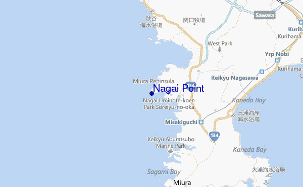 mapa de localização de Nagai Point