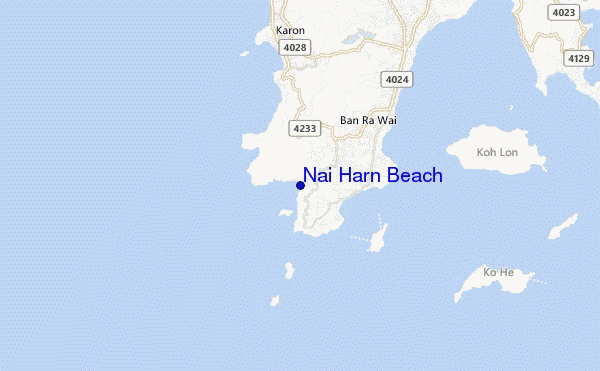 mapa de localização de Nai Harn Beach