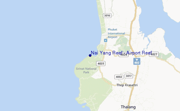 mapa de localização de Nai Yang Reef - Airport Reef