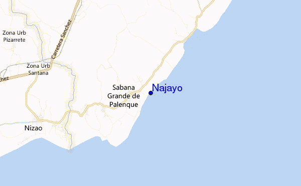 mapa de localização de Najayo