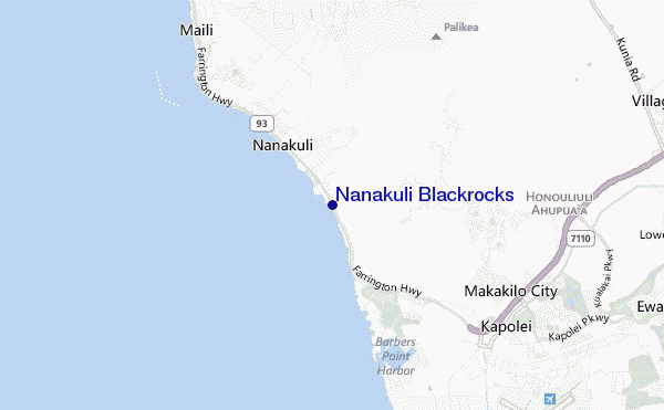 mapa de localização de Nanakuli Blackrocks