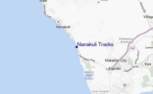 mapa de localização de Nanakuli Tracks
